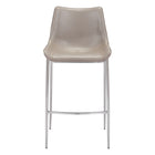 Zuo - Magnus Tabouret de bar - Brun/Argent - Ensemble de 2-Rembourrage moelleux et confortable