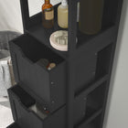 Kleankin - Armoire colonne étroite autoportante pour salle de bain - noir-Couleur : Noir 