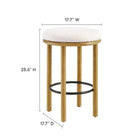 Modway - Fable Tissu Boucle Tabourets de comptoir - Ivoire de chêne - Ensemble de 2-Siège rond rembourré