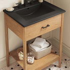 Modway - Zaire 24" Vanette de salle de bain - Noir naturel-Jambes effilées