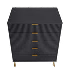 Manhattan Comfort - Commode moderne Dumbo et commode haute à 5 tiroirs - noir - ensemble de 2-10