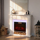 HOMCOM - Cheminée électrique 41 po avec manteau et effet de flamme 3d réglable - 1400 W - blanc-Deux télécommandes permettent d'ajuster tous les réglages sans quitter votre siège