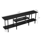Manhattan Comfort - Console moderne Celine 70,86 po - Noir-Comprend 2 longues étagères ouvertes et 1 étagère courte au milieu