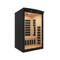 iComfort - Sauna infrarouge 2 personnes - 117 cm (l) x 114 cm (p) - Noir-Sept panneaux chauffants infrarouges à haute performance en film de carbone