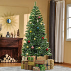 HOMCOM - Arbre de Noël Artificiel 7 Pieds Intérieur Décoration Cadeau Noël avec Support Métallique-Les branches sont fabriquées avec 968 pointes pour créer l'illusion d'un véritable pin 