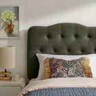 Modway - Annabel Mélange de lin premium Tête de lit jumelée, Sauge-5 positions de montage ajustables