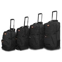 Tucci Italy - Ensemble de bagages Scorre 4 pièces Softside Spinner - Noir-Conçu en Italie pour combiner le style européen moderne avec une fonctionnalité pratique et prête à voyager