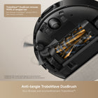 Mova - Aspirateur robot E30 Pro Plus - Noir-Finis les nœuds : la brosse anti-nœuds TroboWave DuoBrush associe des brosses en TPU et en caoutchouc à poils pour traiter avec précision aussi bien les surfaces souples que dures, des tapis aux interstices, tandis qu'un flux d'air hyperconducteur aspire directement les cheveux.