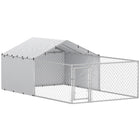 PawHut - Chenil pour chien d’extérieur avec toit - 13,1 pi x 7,5 pi x 4,9 pi-Espace de vie spacieux pour les grands chiens et les races plus petites 