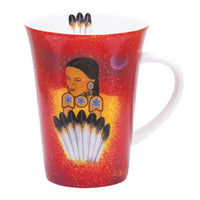 Oscardo - Tasse porcelaine « Murmures de lune… Danse » de Delree Dumont - 485 ml-Design d’art autochtone - Murmures de la lune… danse par Delree Dumont, artiste crie, œuvre des Premières Nations célébrant le patrimoine culturel et les traditions