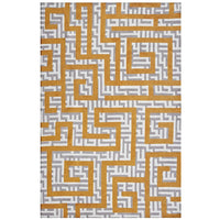 Modway - Nahia Labyrinthe géométrique Tapis de comédie 8 pi l x 10 pi L - Ivoire gris clair et jaune banane-Tapis de labyrinthe géométrique