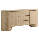 Modway - Duval 71" arrondi Armoire de rangement de buffet - Givre de noyer hickory-Armoire de rangement polyvalente