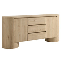 Modway - Duval 71" arrondi Armoire de rangement de buffet - Givre de noyer hickory-Armoire de rangement polyvalente