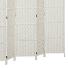HOMCOM - Cloison de séparation autoportante tressée à la main 6 panneaux pour bureau à domicile - blanc-Dimensions totales : 106,3 po l x 0,8 po p x 70,9 po H (270 x 2 x 180 cm) 
