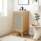 Modway - Soma 18" Armoire de toilette de salle de bain (lavabo non inclus) - Chêne-Poignée de porte en métal