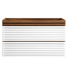 Modway - Render Support mural de 36" Armoire de toilette de salle de bain (lavabo non inclus) - Noyer blanc-Vanité moderne du milieu du siècle