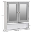 Kleankin - Armoire à pharmacie avec miroir - gris-Matériaux : MDF, verre miroir 