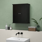 HOMCOM - Armoire à pharmacie avec étagère réglable et 2 portes - noir-L'étagère réglable facilite le rangement des objets plus hauts