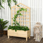 Outsunny - jardinière surélevée pour plantes d’extérieur-Fabriqué en bois de sapin robuste
