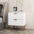 HOMCOM - Table de nuit avec 2 tiroirs - blanc-Deux tiroirs spacieux offrent un grand espace de rangement pour un intérieur sans encombrement 