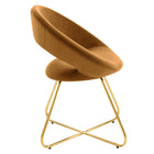 Modway - Nouvelle Performance Velvet Chaise à manger Ensemble de 2 - Cognac d’or-Cadre solide en métal doré