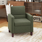 HOMCOM - Fauteuil moderne avec coussin d’assise pour salon - vert foncé-Coussins en mousse de densité moyenne pour une assise confortable  
