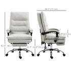 Vinsetto - Fauteuil de bureau exécutif avec repose-pieds et massage 6 points et chaleur - blanc crème-Hauteur d'assise réglable pour votre confort 