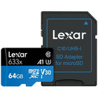 Lexar - Carte mémoire Micro SDXC 633X CL10, 64 Go-Micro SDXC