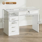 Vinsetto - Bureau d'ordinateur avec rangement - 43,3 po L x 19,7 po l x 29,9 po H - blanc-Fabriqué en panneau de particules recouvert de mélamine pour plus de robustesse et un nettoyage facile