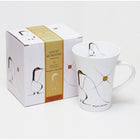 Oscardo - Tasse porcelaine « Good Morning » de Benjamin Chee Chee - 295 ml-Tasse en porcelaine à forme élancée - Contient 295 ml / 10 oz, idéale pour le café, le thé et les boissons chaudes