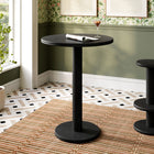 Modway - Neo Rond 31 po Terrasse extérieure Bois Patio Bar Table - Noir-Double bord de lèvre