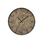 Monarch Specialties - Horloge - 20 po Rond - Horloge Murale - Brun - Transitionnel-Une horloge murale ronde de 20 pouces au look vintage avec un fond imprimé de roues dentées, parfaite pour une décoration intérieure de style transitionnel
