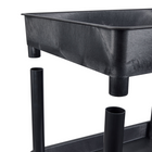 Luxor - Chariot utilitaire à deux plateaux cuvettes de 32" H Luxor ENDURA - 24" L x 18" P - noir-Des rebords de retenue mesurant 2,75 pouces aident à maintenir les articles en sécurité pendant le déplacement