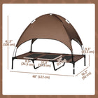 PawHut - Lit surélevé rafraîchissant pour animaux avec auvent pour grands chiens XL - 48 po L x 36 po l x 43 po H - café-Le tissu est en polyester haute densité et respirant pour éloigner la chaleur 