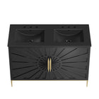 Modway - Awaken Double évier 48" Vanette de salle de bain - Noir noir-Rangement spacieux