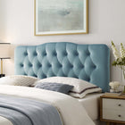 Modway - Annabel Touffe de diamant Performance Velvet Tête de lit King, Bleu clair-Tissu résistant aux taches durable