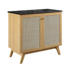 Modway - Soma 36" Vanette de salle de bain - Noir de chêne-MDF et panneau de particules