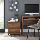 Modway - Render Bois Armoire à dossiers, Noyer-Stratifié lisse à grain de bois