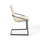 Modway - Pitch Tissu rembourré Fauteuil à manger - Noir beige-Solidement construit