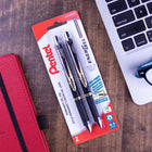 Pentel - Stylos à encre gel permanente EnerGel - 0,5 mm - encre bleue - paquet de 2-Stylos gel à pointe rétractable