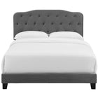 Modway - Amelia Performance Velvet Lit King, Gris-Cadre en bois/lattes LVL/Tête de lit en MDF