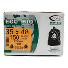 Eco II - Sac à ordure Oxo-Biodégradable - fort - 35 po x 48 po - noir - paquet de 150-35 po x 48 po