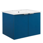 Modway - Maybelle 24" Vanité de salle de bain murale - Blanc marine-Assemblée requise