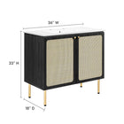 Modway - Chaucer 36" Vanette de salle de bain - Noir Blanc-Tablette réglable