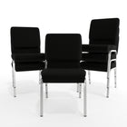 Flash Furniture – Chaise d’église emp. Hercules, 18,5 po de large, siège de 4,25 po d’épaisseur, noir, cadre argenté, 40-Cadre en acier de calibre 16