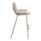 Zuo - Desi Tabouret de comptoir - Beige/Or - Ensemble de 2-Garantie limitée de 3 ans