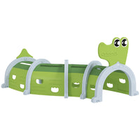 Qaba - Tunnel pour enfants à ramper - motif crocodile - vert-Ce design de crocodile mignon encourage les enfants à jouer de manière imaginative 