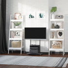HOMCOM - Bibliothèque échelle à 4 niveaux - blanc - lot de 2-Matériau : MDF, Acier 