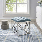 Modway - Intersperse Ottoman - Bleu de mer-Sellerie en velours en polyester