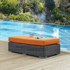 Modway - Summon Terrasse extérieure Ottoman Rectangle Sunbrella in Toile toscane-Tissage rond en rotin synthétique